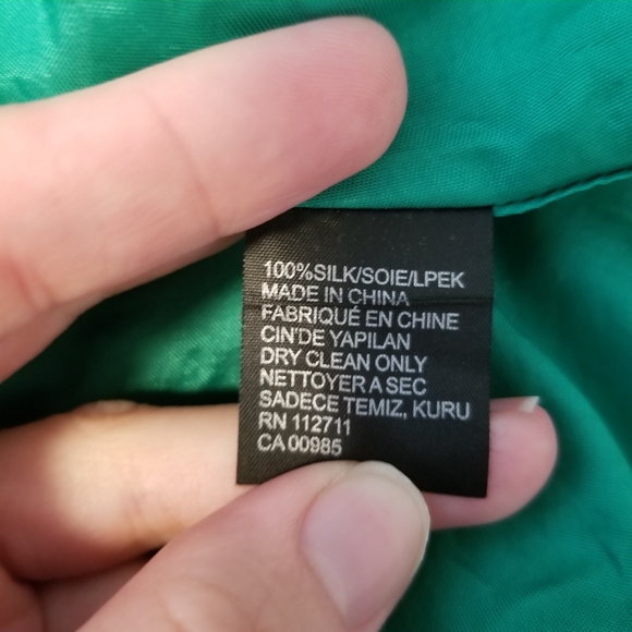 JayGodfry | Blue and Green Color Block Silk Maxi Dress - Picture 7 of 7